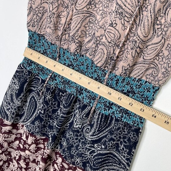 Cabi Dani Smocked Patchwork Dress Women’s Size Small Pink Paisley - Picture 7 of 10